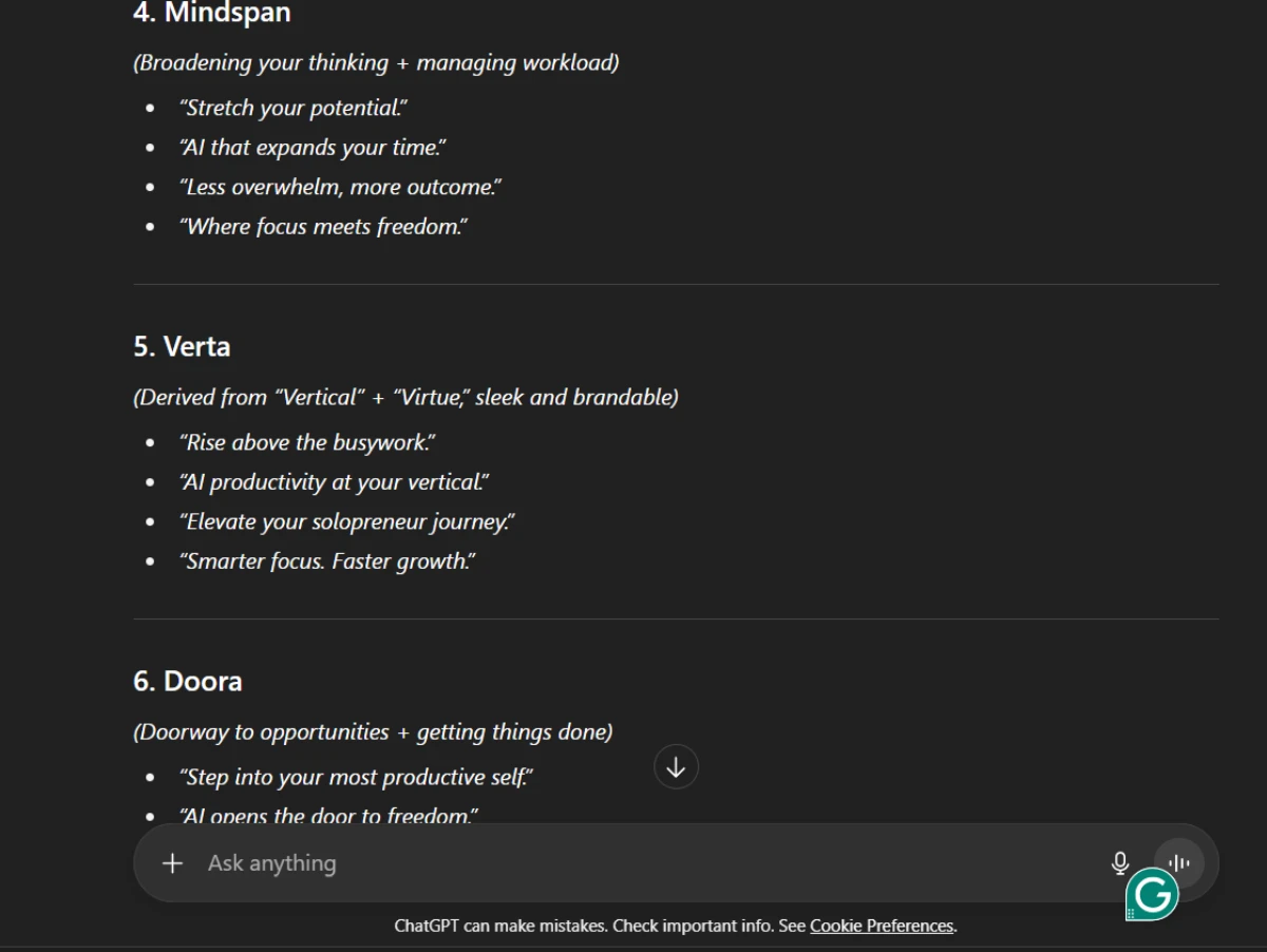 AI solutions Mindspan, Verta, and Doora with productivity-focused taglines — illustrating the Unique Value of AI in 10 Minutes.