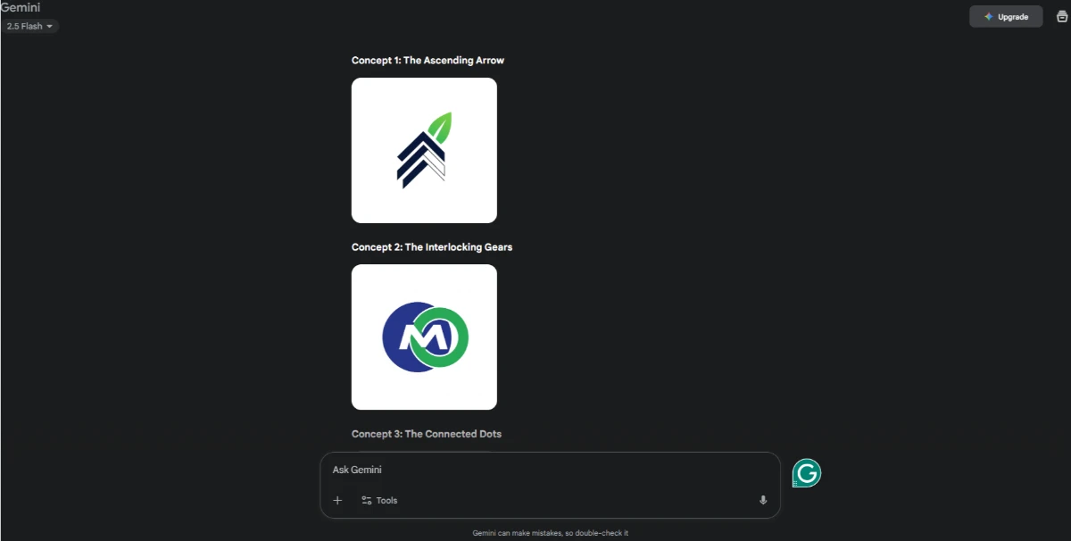AI-generated logo samples demonstrating the unique value of AI in 10 minutes.